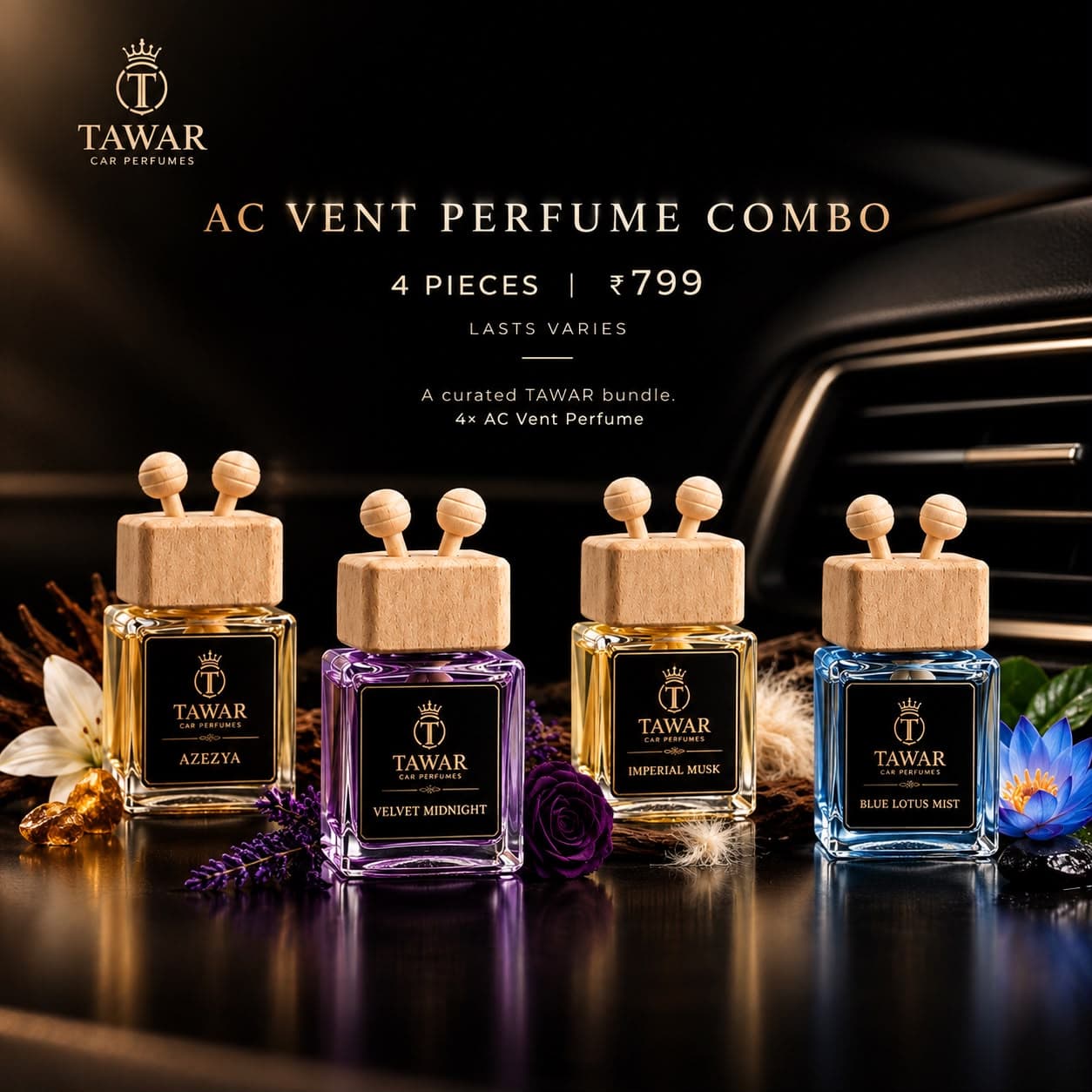 AC Vent Perfume Combo — 4 pieces